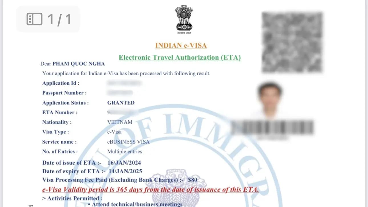 Kết quả Visa Ấn Độ do Visa Viettin hỗ trợ