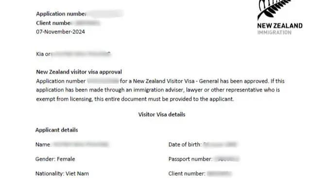 Kết quả Visa New Zealand do Visa Viettin hỗ trợ
